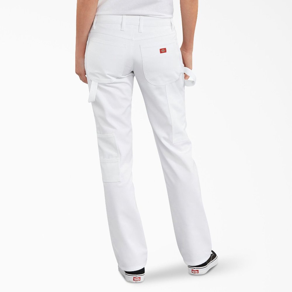 NWT--Carhartt white jeans carpenter style, cut for women's fit, 4 regular